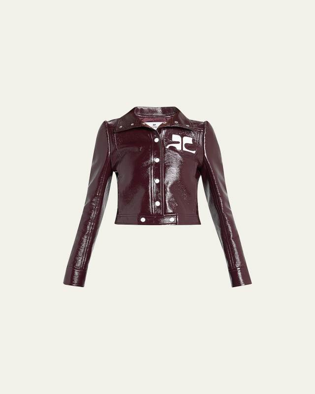 Textured Vinyl Crop Jacket